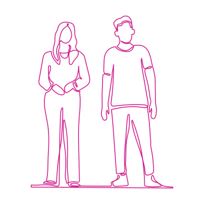 Menschen Illustration pink